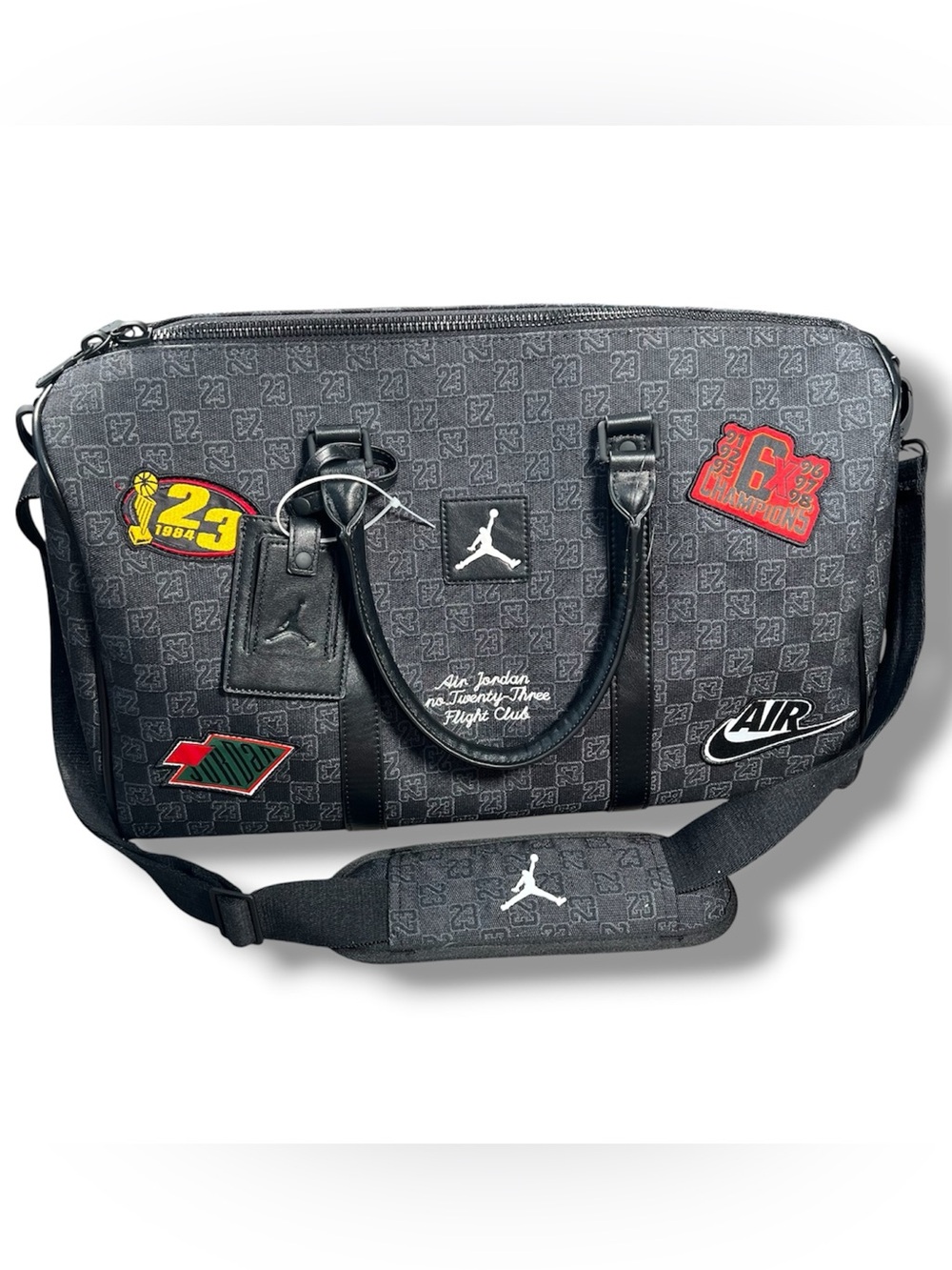 New Jordan Monogram Luxury Duffle Bag Luggage Travel Black Medium Patch Nike 25L